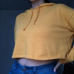 Yellow Cropped hoodie
